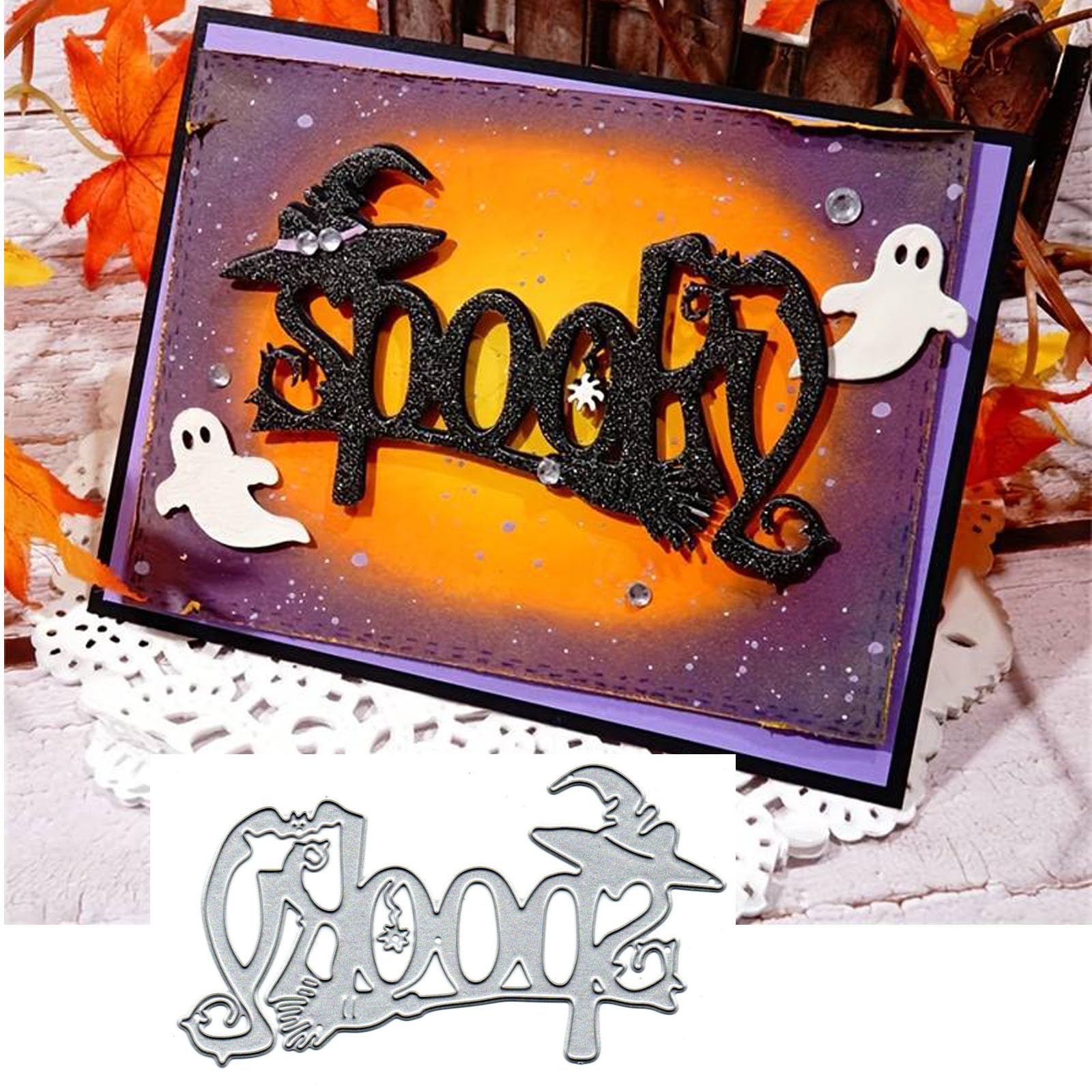 Halloween Witch Broom Metal Die Cuts,Animal Cat Hat Cutting Dies Cut Stencils DIY Scrapbooking Decorative Embossing Paper Scrapbooking Card Making