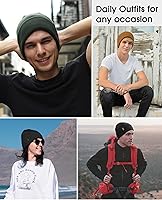 Vista 6 de FURTALK Gorro para hombre y mujer, con puños, grueso, unisex, gorro de invierno