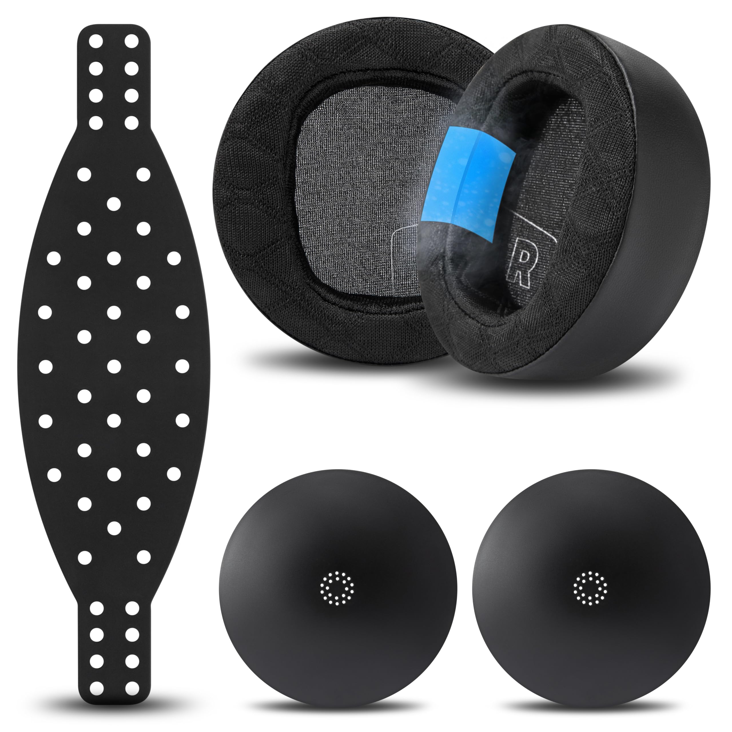 WC Mod Kit Maxwell 2 – Kühlende Gel-Ohrpolster + extra breites Silikon-Kopfband + magnetische Lautsprecherplatten, kompatibel mit Audeze Maxwell 2 von Wicked Cushions | Black