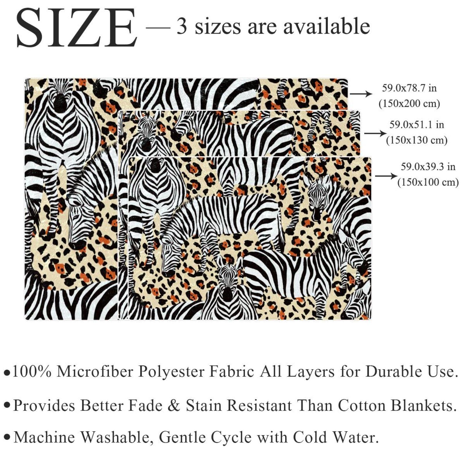 Fleece Gooi Deken Zebra Patroon voor Bank Bank of Bed Gezellige Zachte Dekens