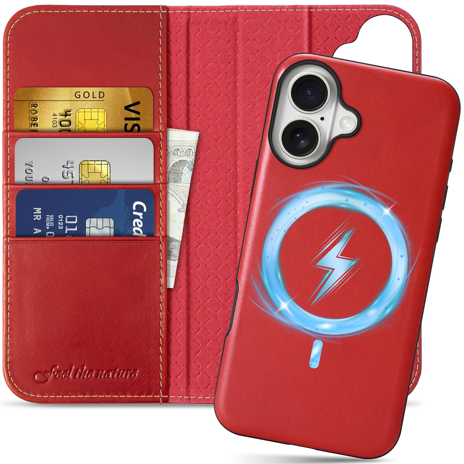 SHIELDON Wallet Case for iPhone 16 Plus 6.7"