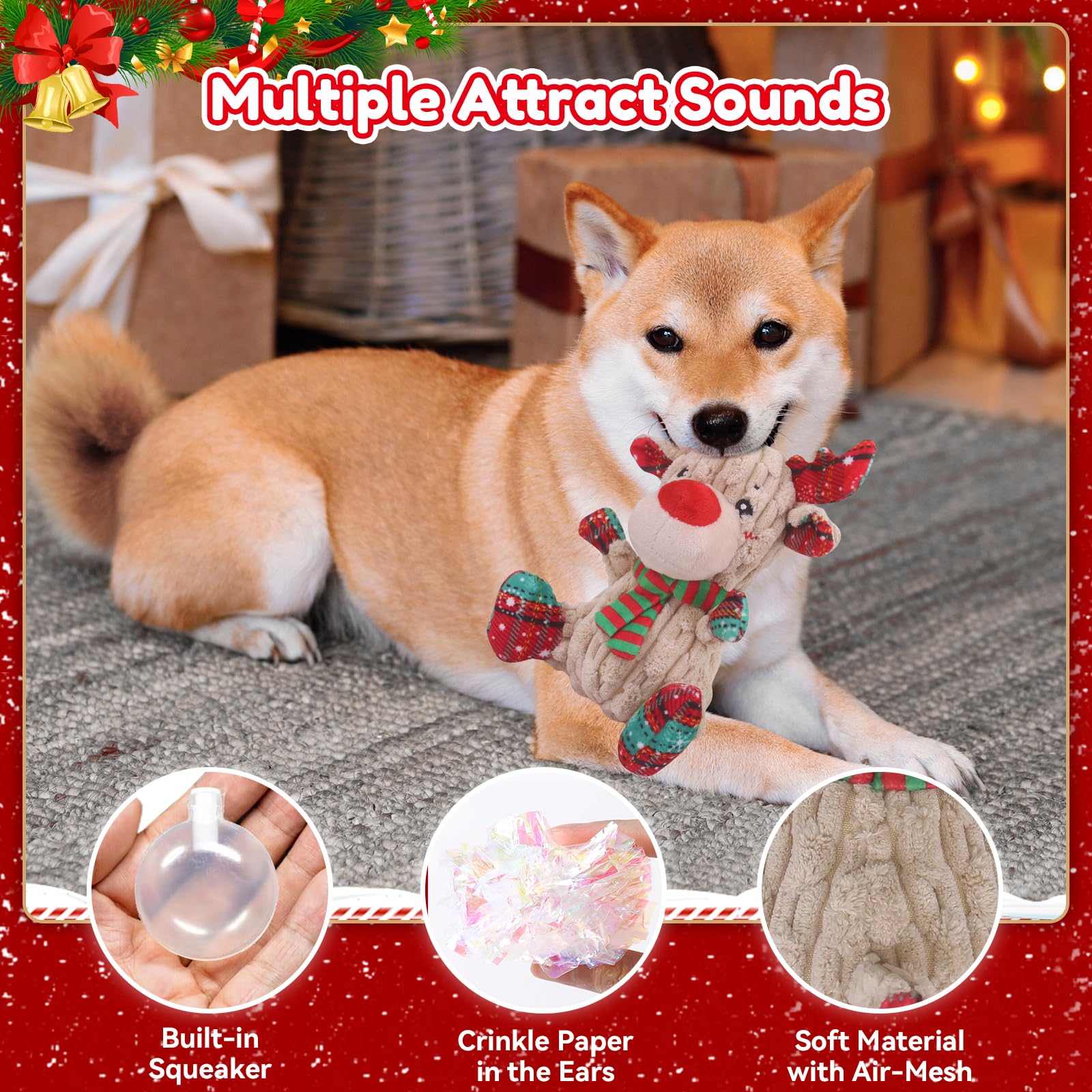 loncoldy Juguetes de Navidad para Perros