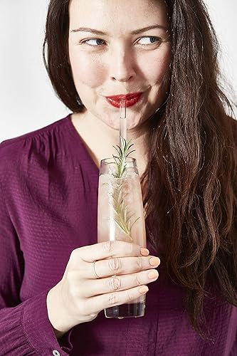 Miniatura 4 de HALM - Pajitas de vidrio reutilizables de 6 x 9 pulgadas + cepillo de limpieza sin plástico, fabricadas en Alemania, aptas para lavavajillas,