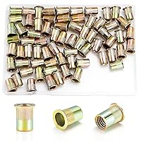Vista 16 de 1/4''-20 Tuercas de remache 115Pcs, tuercas de remache 1/4-20 galvanizadas en acero al carbono, inserto roscado 1/4 20 RIV, tuerca de remache