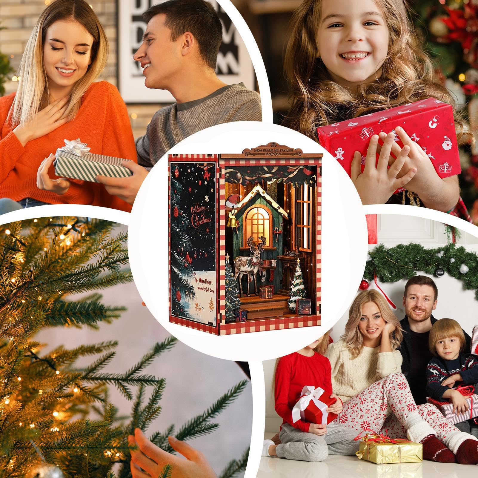 Kit Maison Miniature 3D - Déco De Noël - Bois - 17,5x12x10,5 Cm - Adultes Ados Débutants - Livret D'instructions