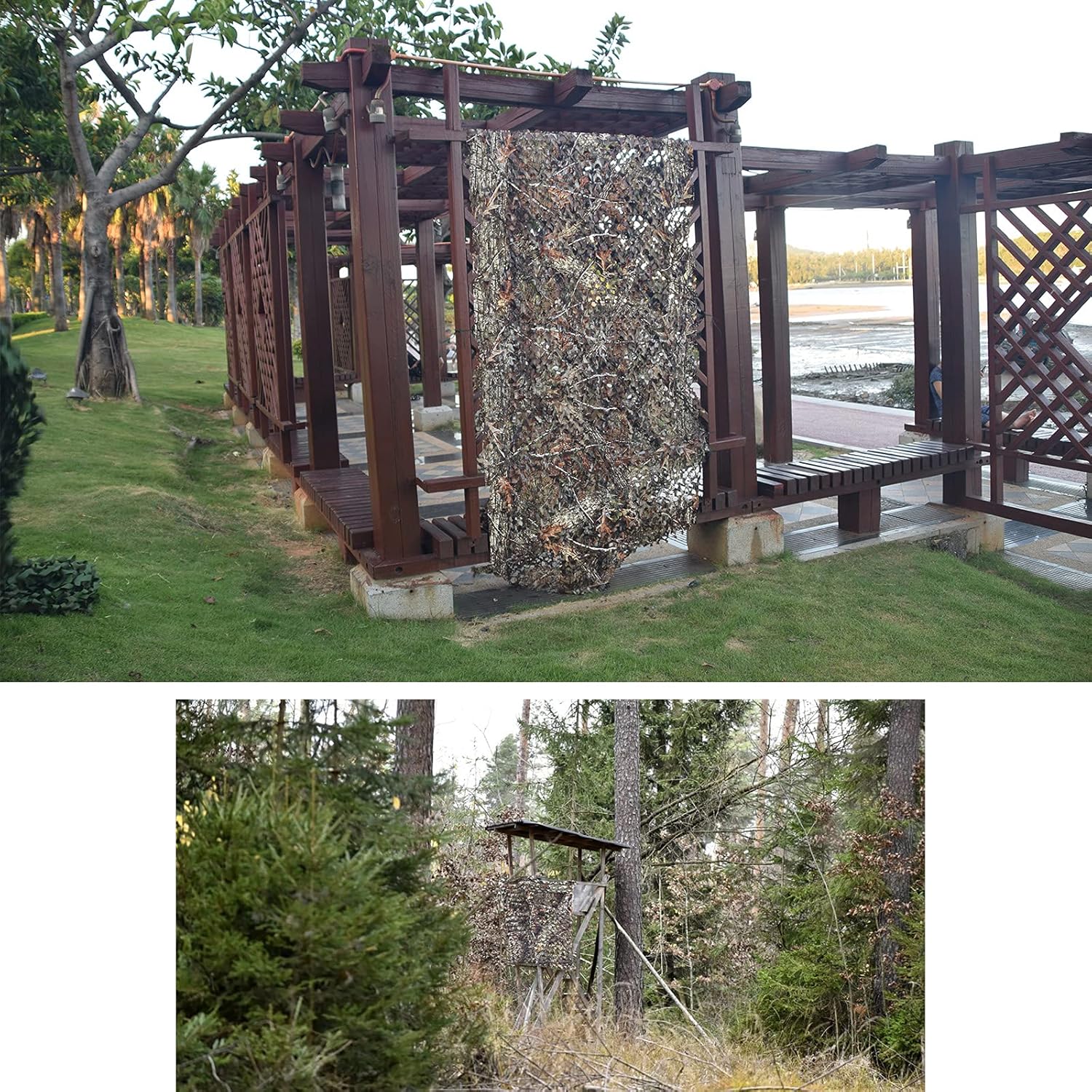 GRVCN Camo Netting Camouflage Net, Bulk Roll Sunshade Mesh Nets for Hunting Blind Shooting Military Theme Party Decorations : Sports & Outdoors