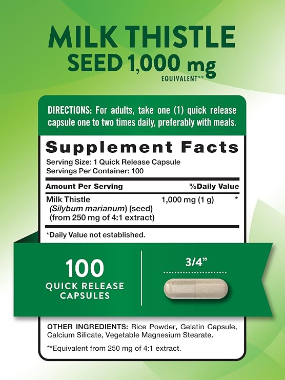 Nature's Truth Milk Thistle Seed Extract | Herbal Supplement | 100 Capsules | Non-GMO & Gluten Free
