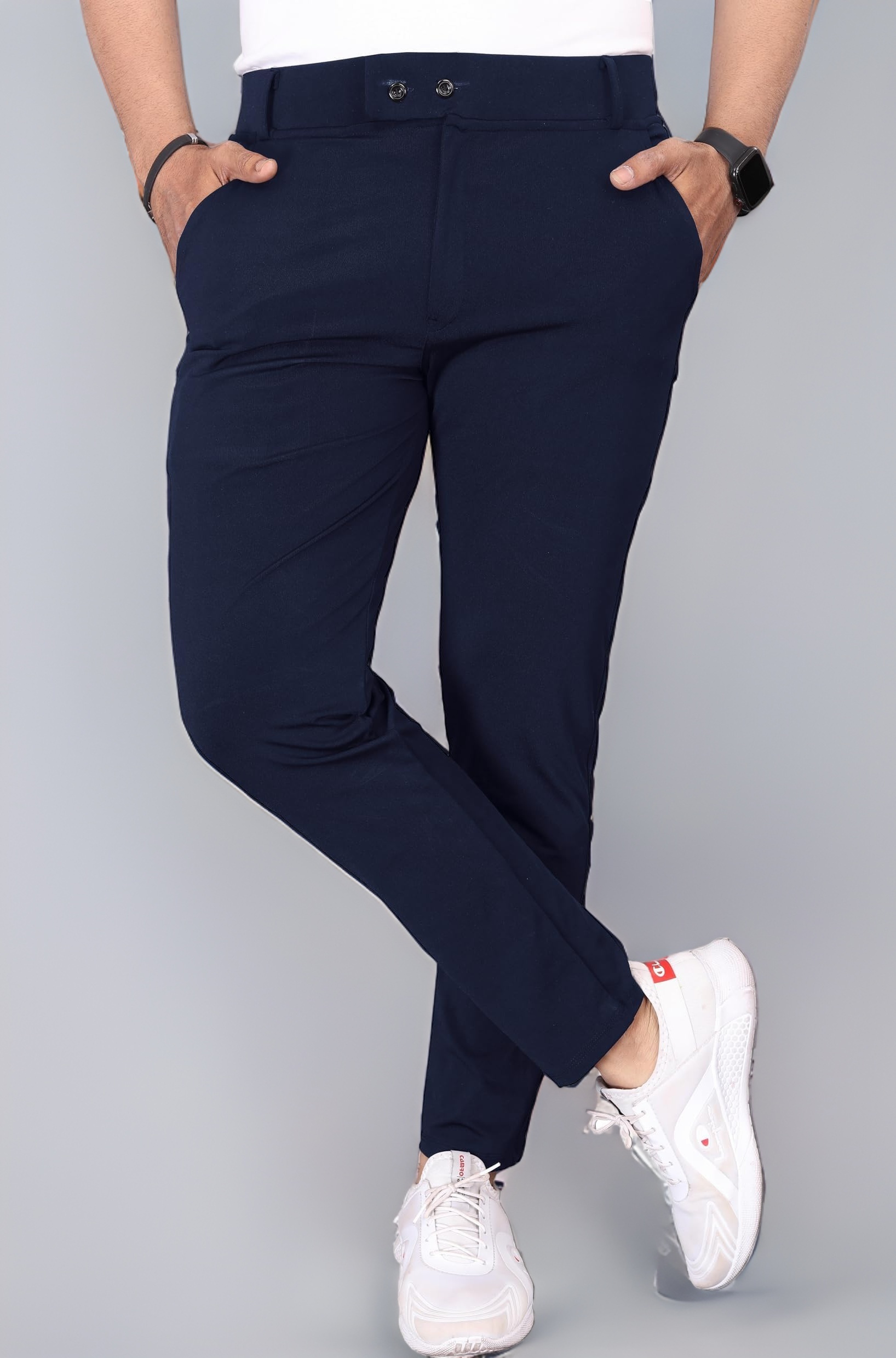 Mehrang Men's Stretchable Stretchable Formal Pant Trousers | Stylish Slim Fit Men's Wear Trousers for Office or Party | Polycotton Knitted Fabric