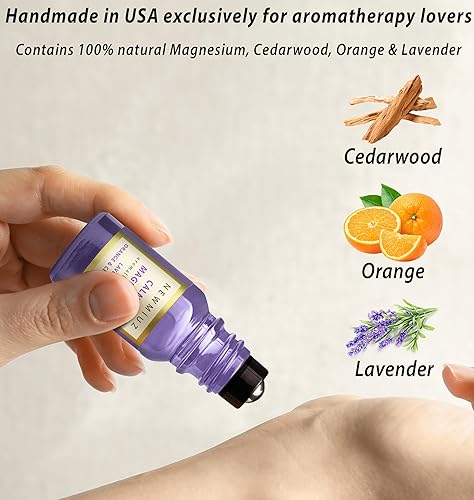 Miniatura 6 de Mezcla de aceite esencial roll-on para dolor de cabeza, menta y lavanda con lavanda calmante de cedro naranja y alivio del dolor de cabeza, menta,