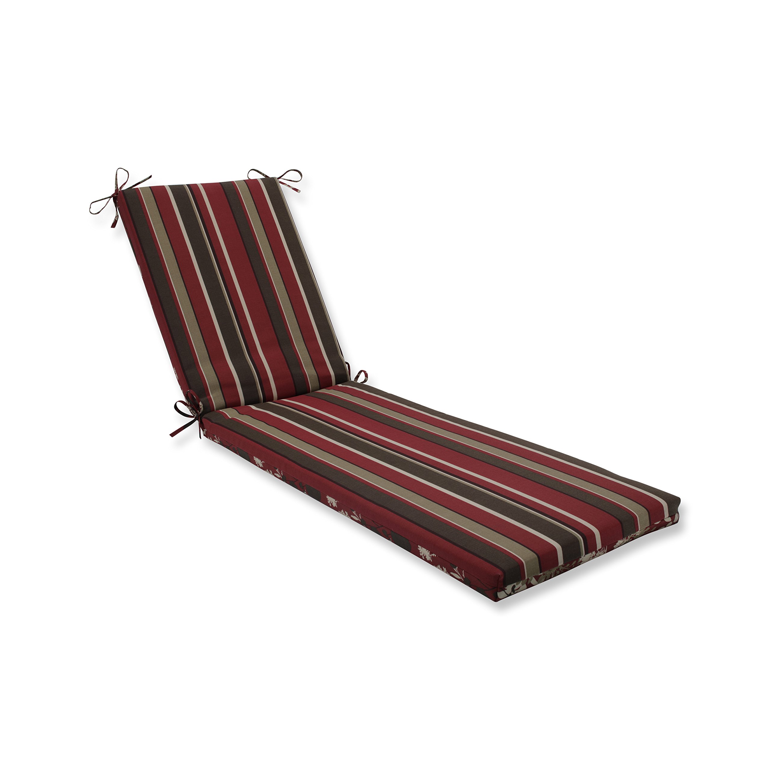Pillow Perfect Outdoor/Indoor Monserrat / Montifleuri Sangria Red Chaise Lounge Cushion 80x23x3,Brown