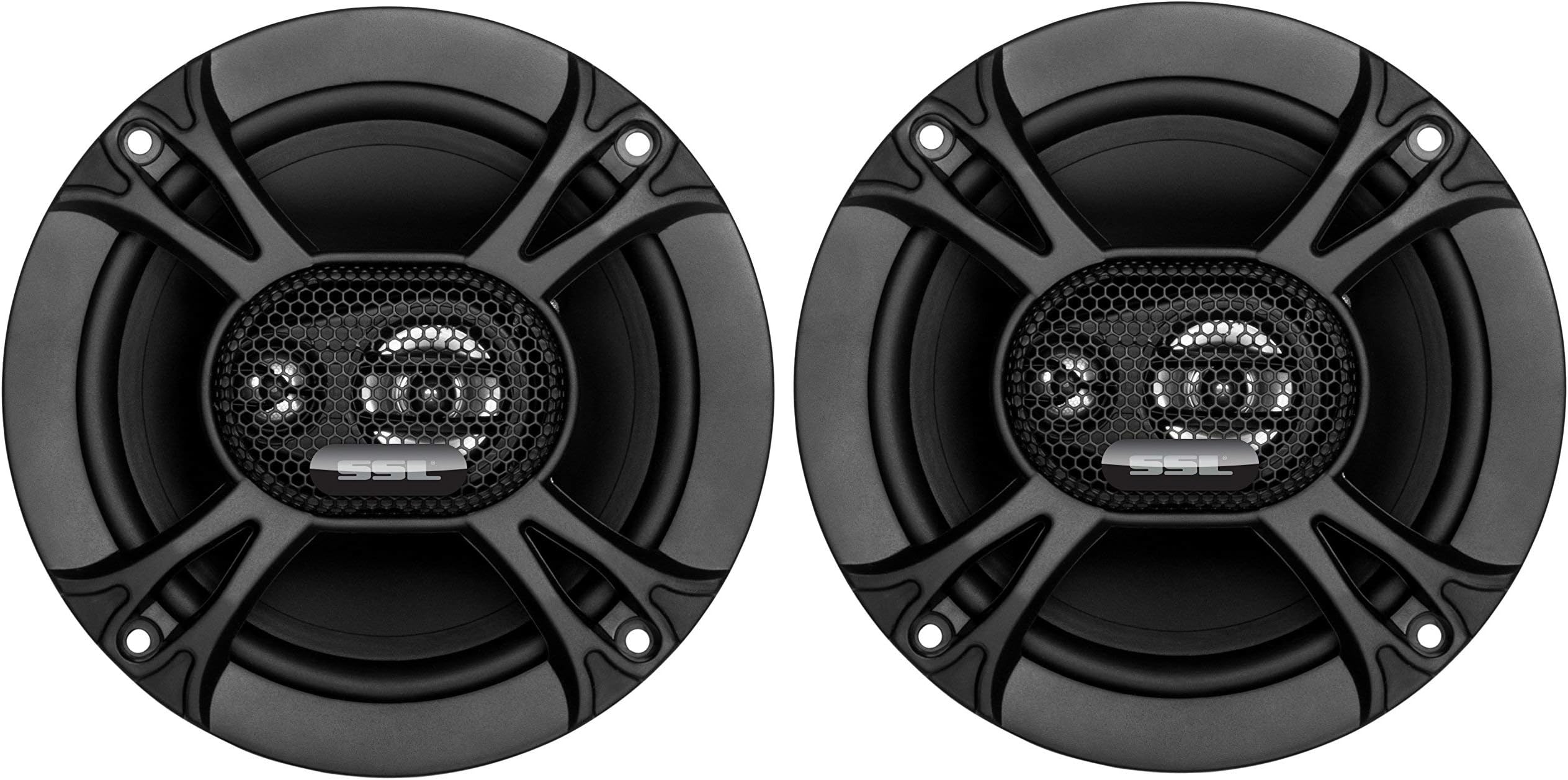 Sound Storm Laboratories "SSL EX365 6.5"" 150W 3-Way Car Coaxial Audio Black Speaker Pair with Poly Injection Woofer Cone and 4 Ohm Impedance"