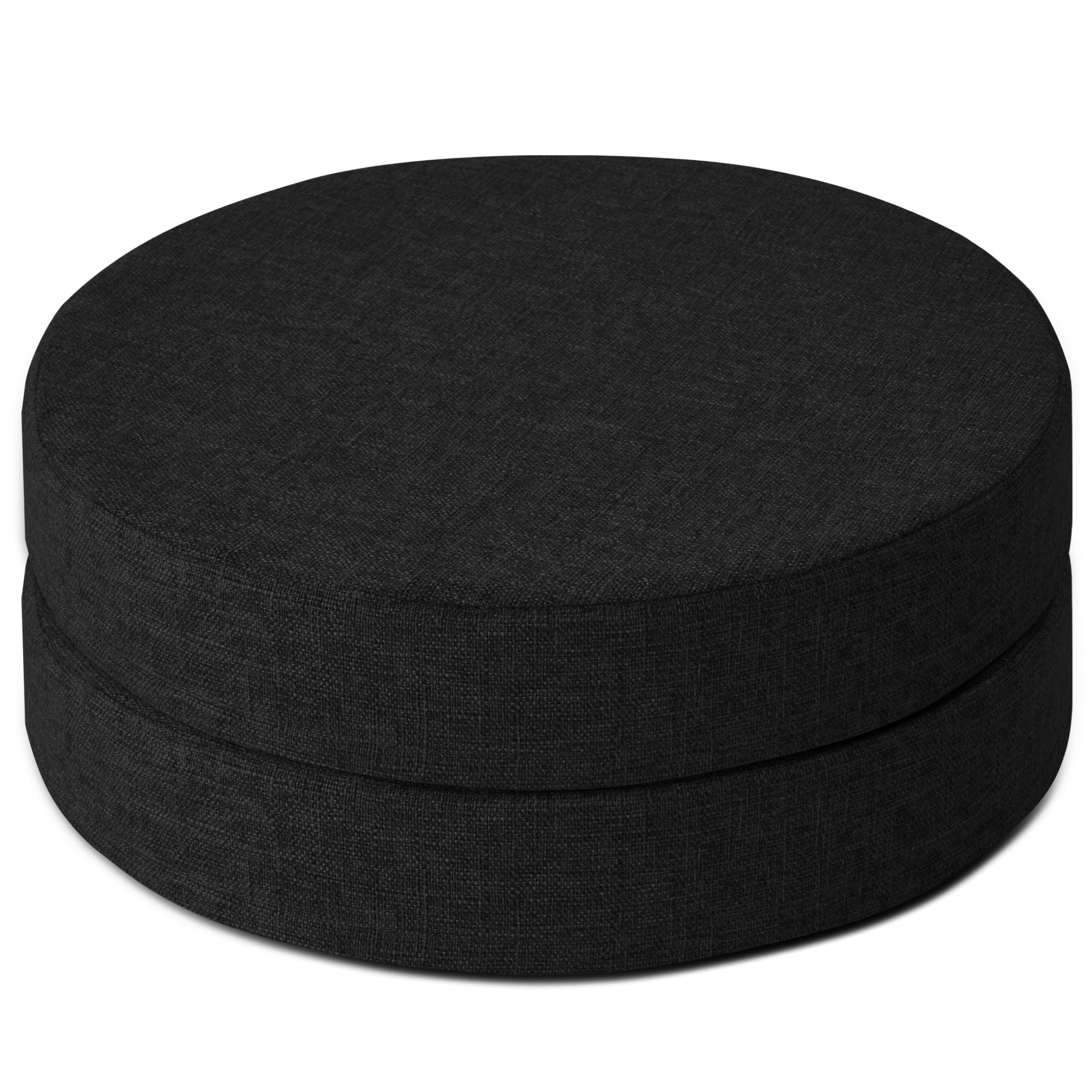 AddGrace 2.5" Thick Non Slip Round Chair Pad Set of 2, 41cm, Black
