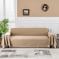 Vista 24 de MEETSKY Funda Blanca para Sofá, Fundas para Sofá, Funda para Sofá de Dos Plazas, Sillón Reclinable, Futón, Protector Lavable de Tela Gruesa