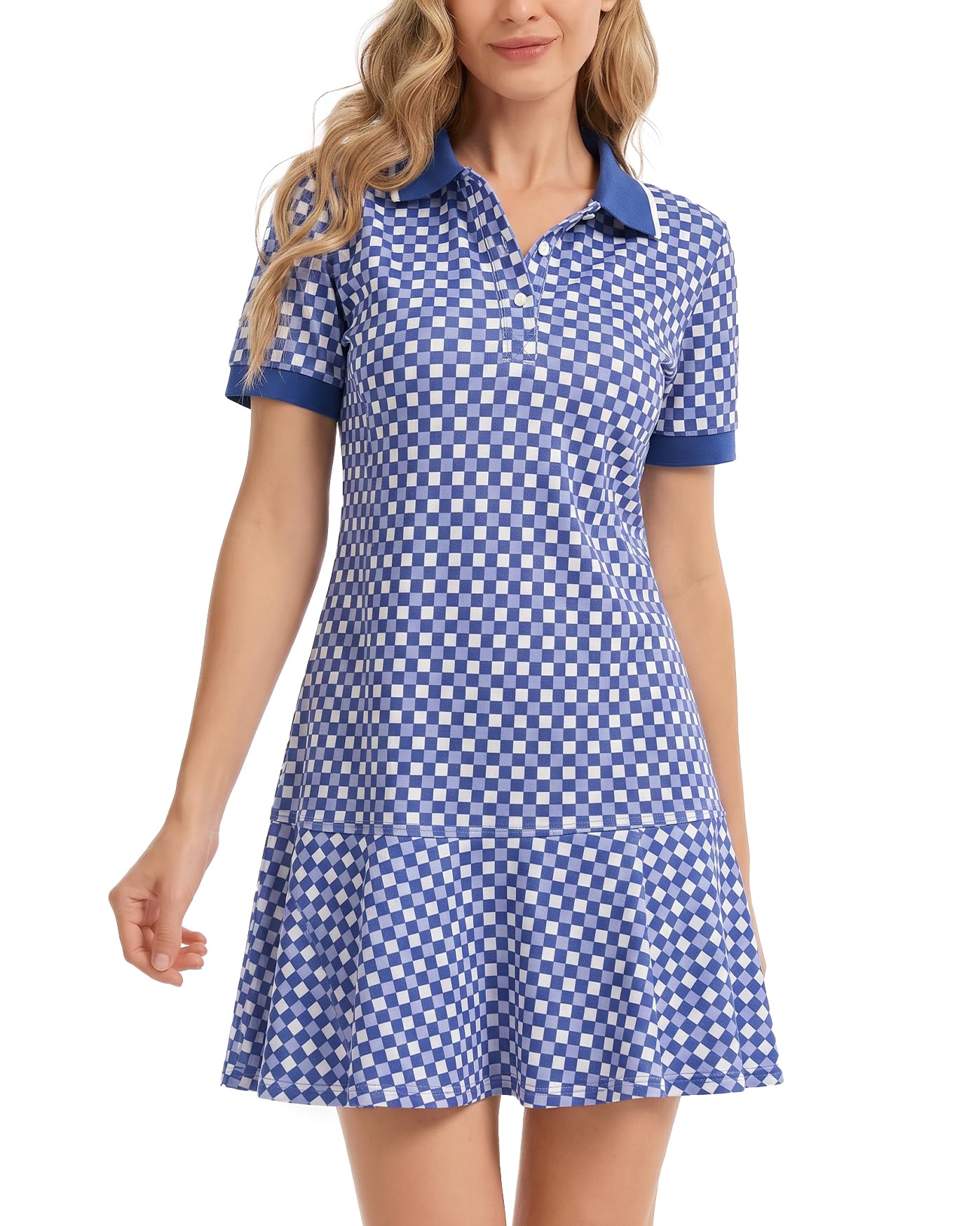 Polo Dress for Women Ruffle Hem Golf Tennis Summer Casual Mini Dresses