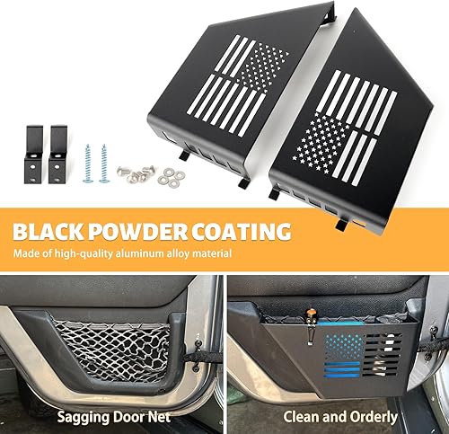 Miniatura 6 de MAIKER - Caja de almacenamiento de metal para puerta trasera, bolsillo organizador de inserción lateral para Jeep Wrangler JK 2007-2018 de 4