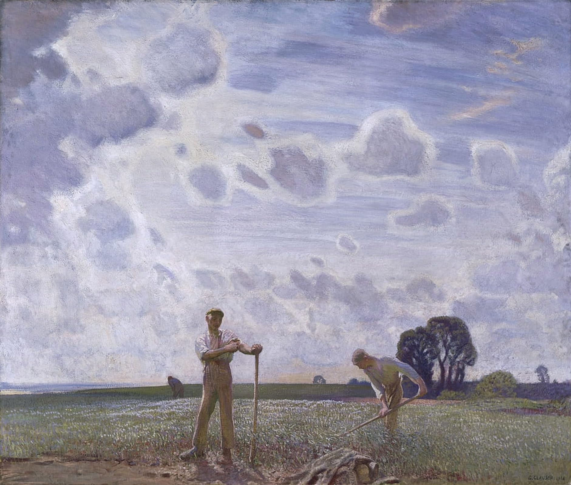 ARTXLXXBN Famous Art Print Poster Vintage Wall Art in the Fields in June by George Clausen Canvas Art Poster for Home Decor 60x90cm