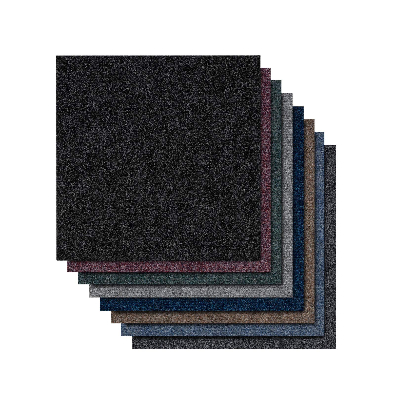 Basel Dalles De Moquette Autoportantes | Robuste Et Facile D'entretien | Revêtement De Sol Pour Bureau Et Maison | Poils Bouclés De Qualité Supérieure (50 X 50 Cm, Marron