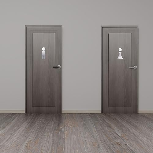 Miniatura 2 de Letrero de baño para negocios - Baño para hombres - Baño de mujer - Señales de baño de metal - Fácil de instalar