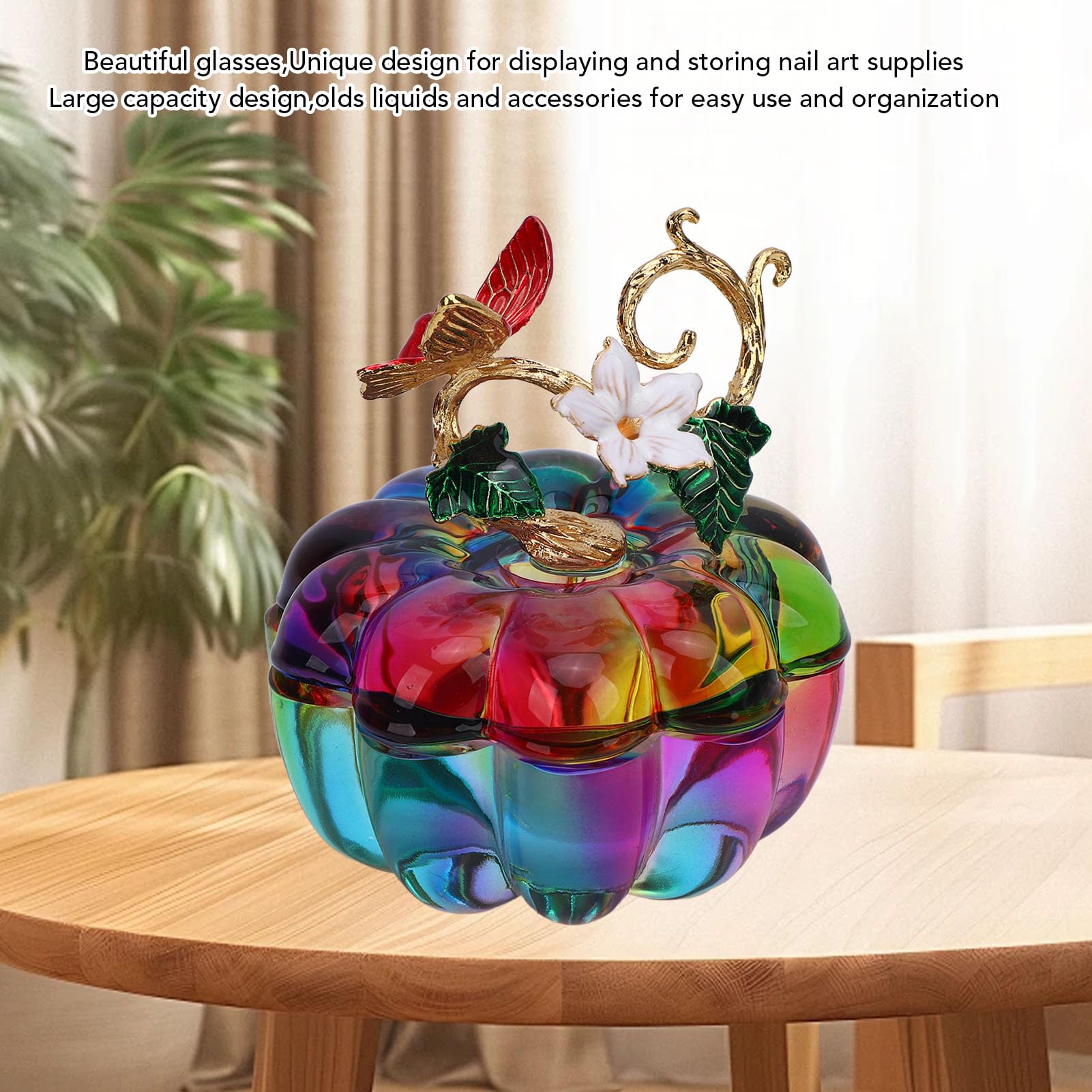 Nail Dappen Dish with Lid, Large Capacity Glass Nail Art Cup Transparent Decorative Display Nail Liquid Container for Manicure, Nail Art Glassware Dappen Monomer Holder