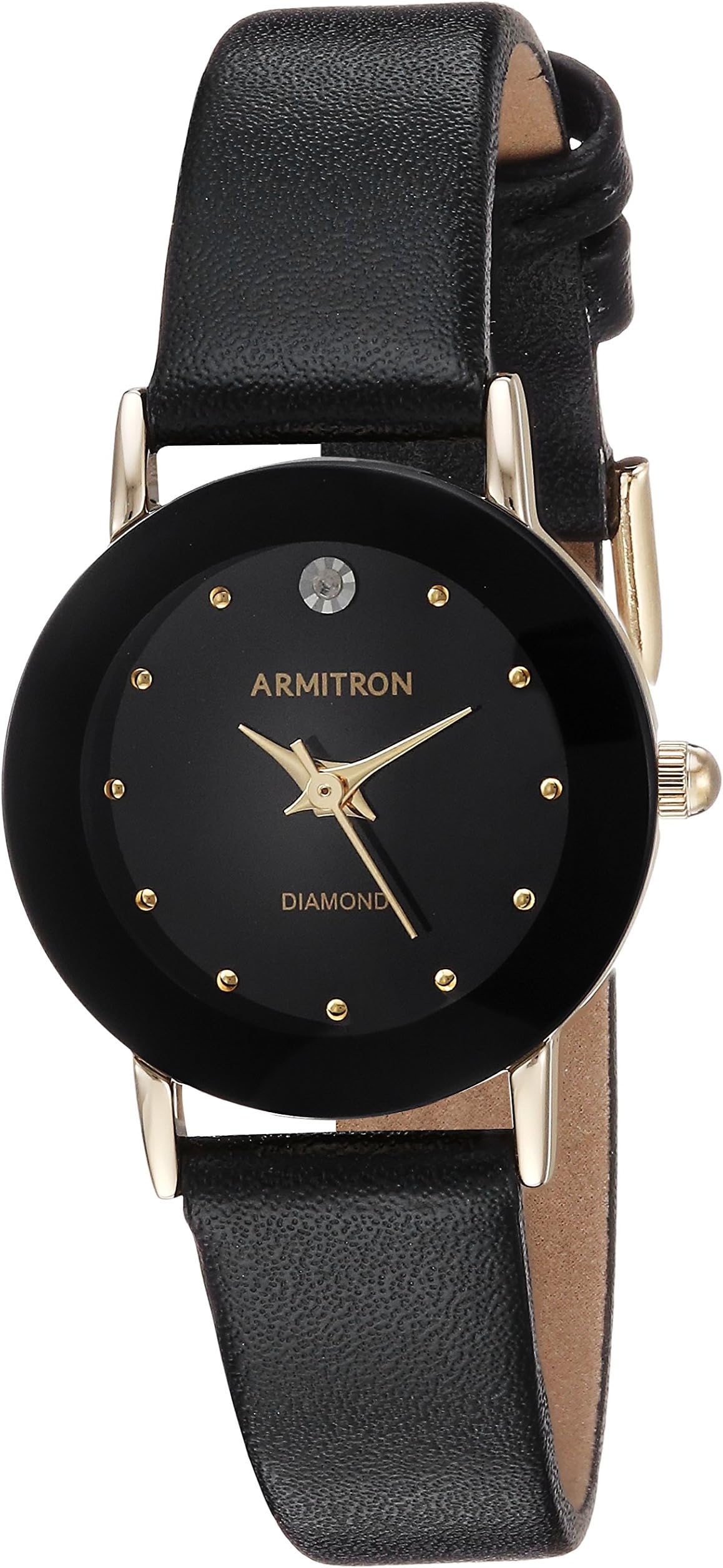 Women's 75/2447 Diamond-Accented Leather Strap Watch