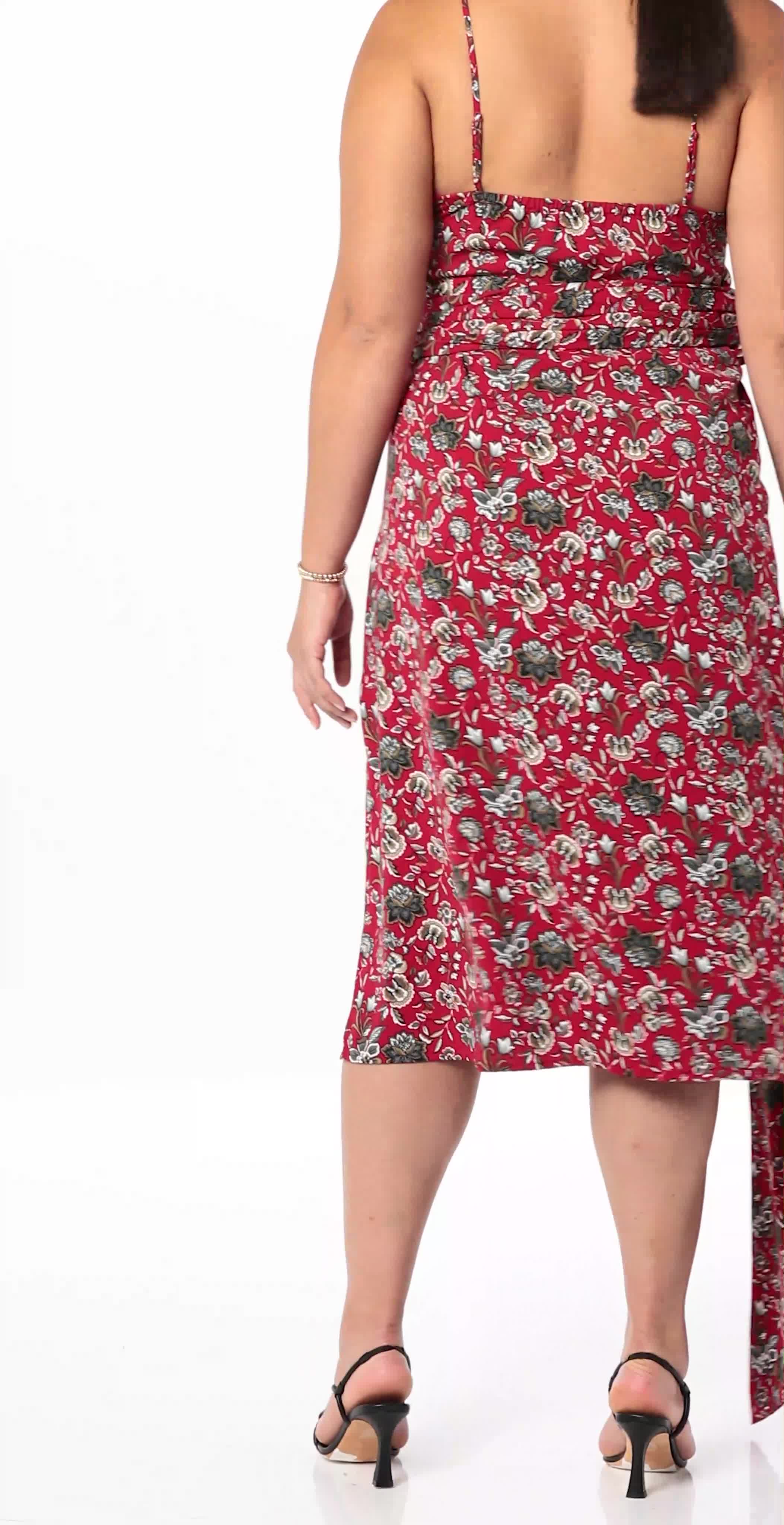 making the cut dress amazon Amazon.com: Making the Cut Season 3 Episode 5 Crepe Sash Wrapped Midi Dress Inspired by Jeanette's Winning Look, Red Floral, XS : Clothing, Shoes & Jewelry