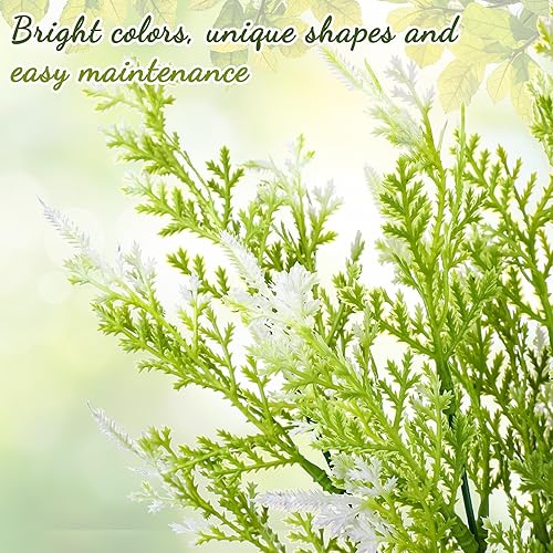 Miniatura 3 de Yuxung 30 piezas de agujas de pino artificiales, tallos de plástico sintético, plantas de vegetación de Navidad, palillos de cedro, arreglos de