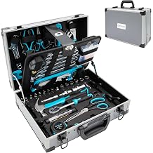 Cecotec Tool Box 380 Pieces ToolBox 8000 Pro. Premium Aluminium Case, CR-V Sockets, S2 Resistant Tips, Ratchet Wrenches and Fixed Wrenches, Ideal Carpentry, Plumbing, Electricity