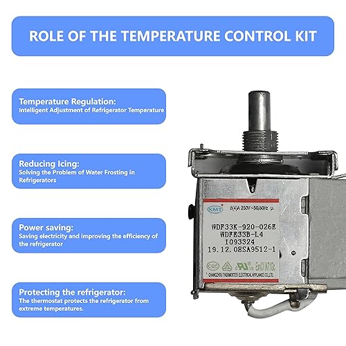 Miniatura 5 de M-ini Termostato de nevera, Termostato universal para refrigerador, 3 pines WDFE33B-L1 Control de temperatura para Haier Ronshen Kelon W-hirlpool