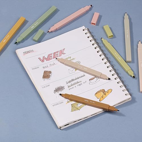 Miniatura 9 de Mr. Pen - Resaltadores estéticos de doble punta, 8 piezas, cincel y puntas finas, tonos terrosos