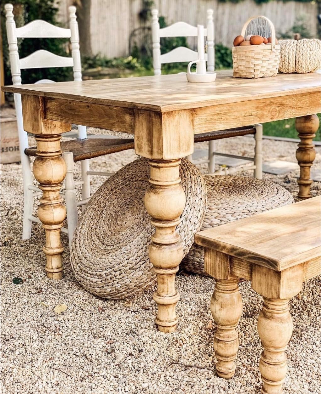 CAROLINA LEG CO. Modern Farmhouse Dining Table Legs - Handmade in USA - Unfinished - DIY Furniture - Turned Wooden Legs - Set of 4 - Dimensions: 5" x 29"