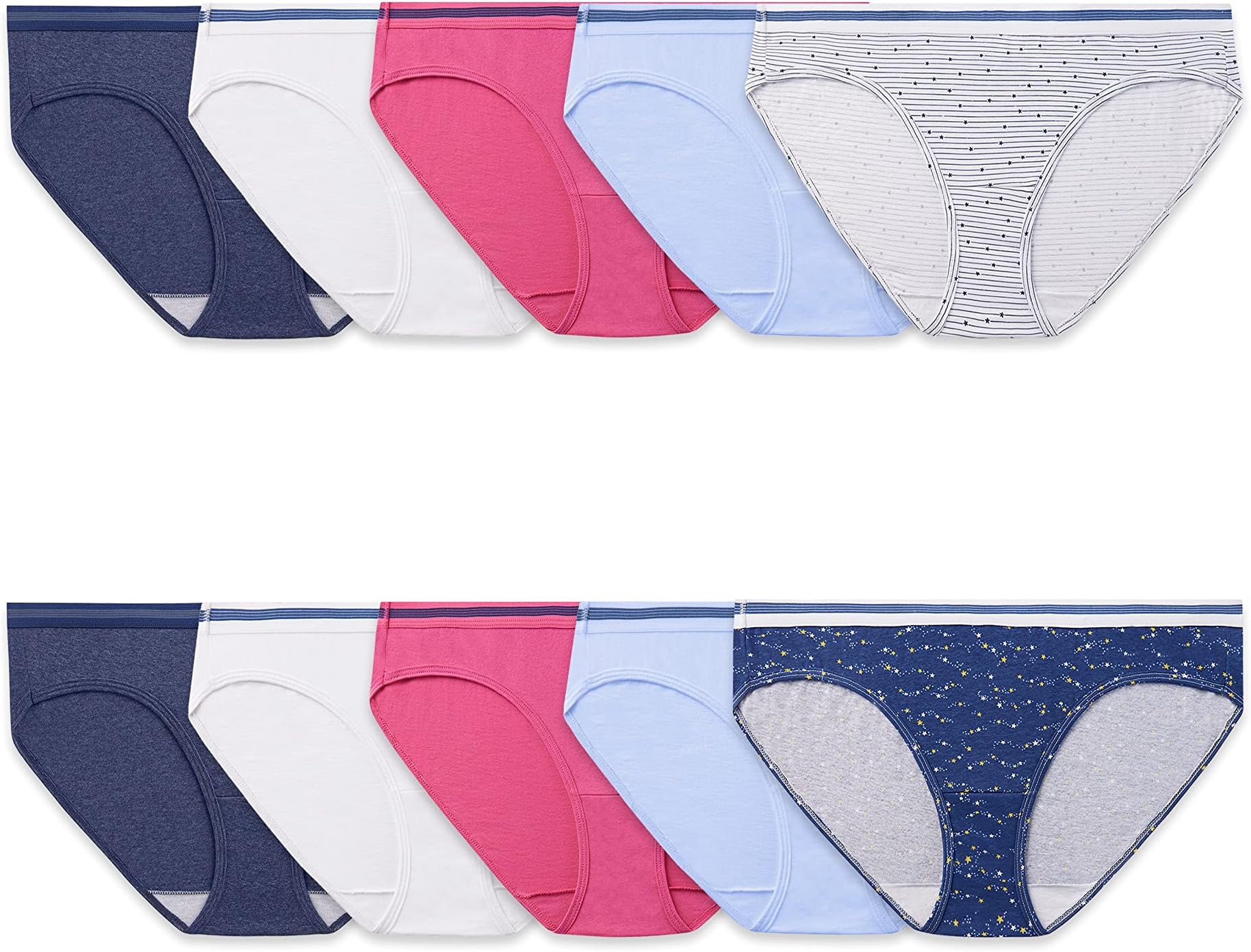 Women's Tag Free Cotton Hipster Panties (Regular & Plus Size) (Pack of 6)