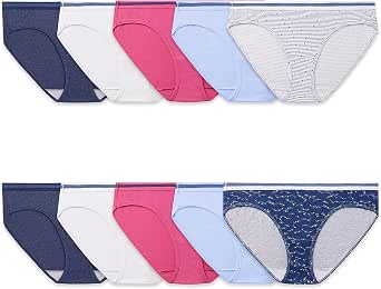 Pack De 9 Hipsters De Algodón Fruit Of The Loom Para Niñas - Colores Surtidos, Talla única, Cómodos Y Suaves