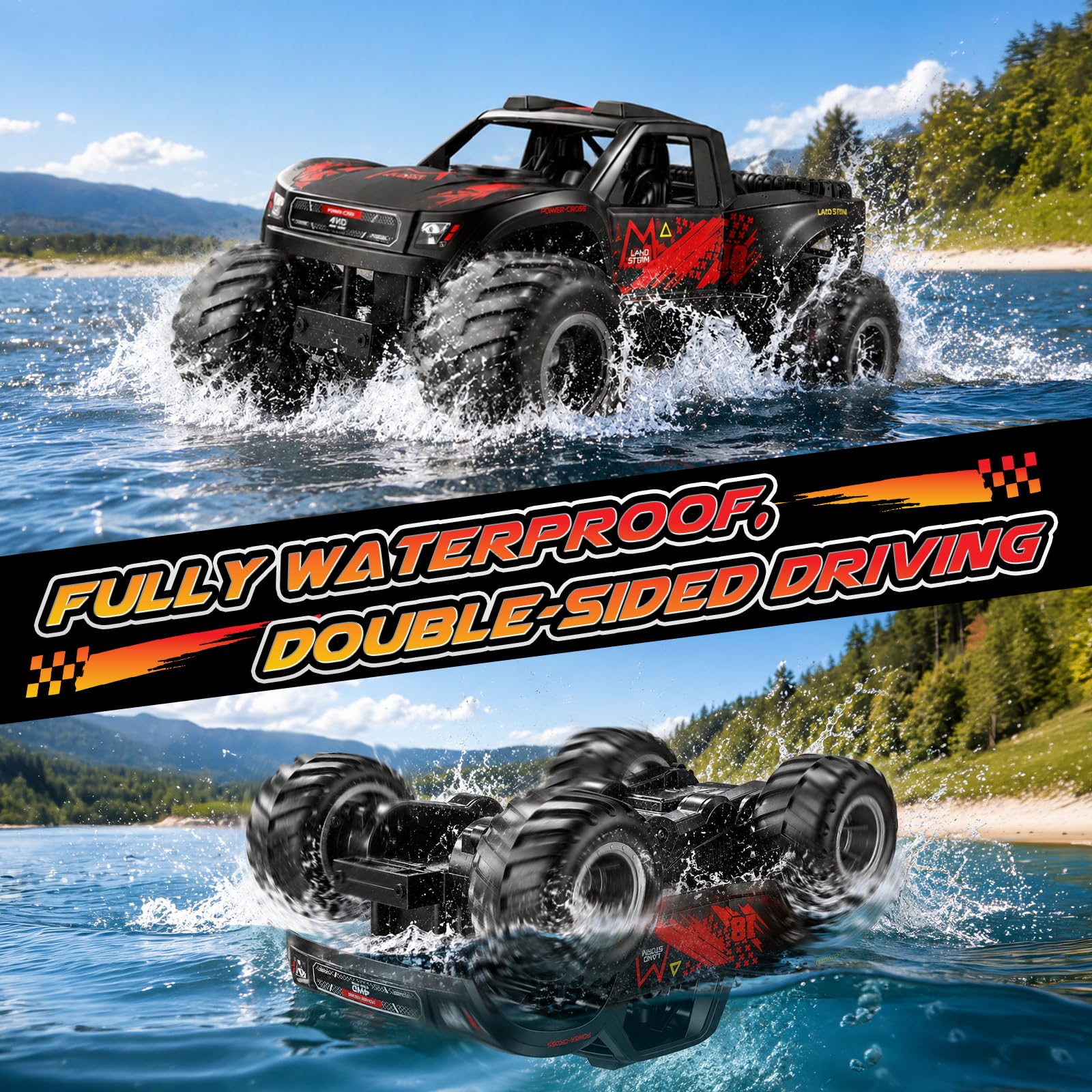 Macchina Telecomandata 1:16-2,4 GHz Auto RC Fuoristrada Anfibio