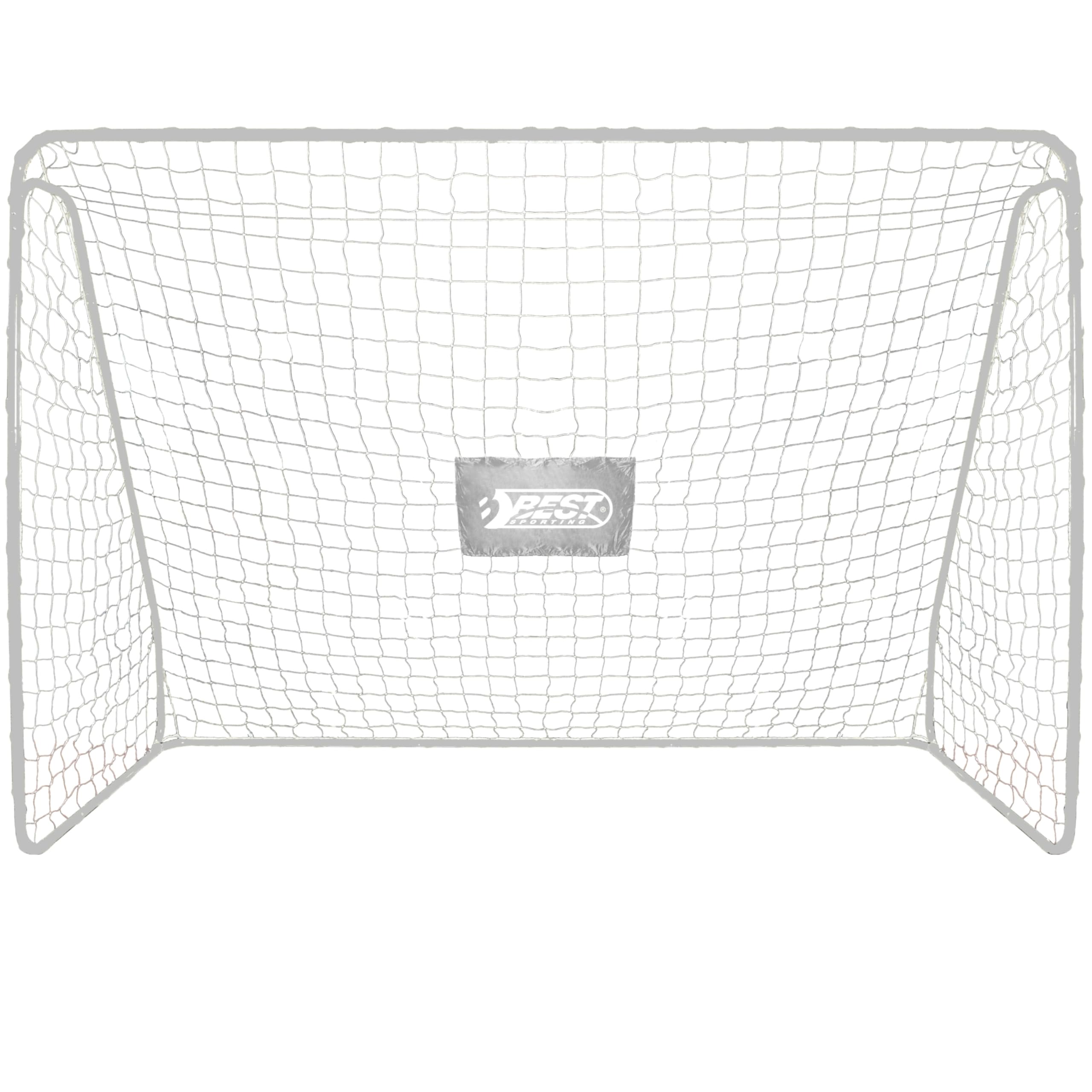 BEST SPORTING Fußballtor Tornetz Grau/Weiß, Passend für 180 x 120 x 60 cm, Fussball Tornetz mit Best Sporting Logo, Kein Aufbau Nötig, Wetterbeständig, Robust und Sicher