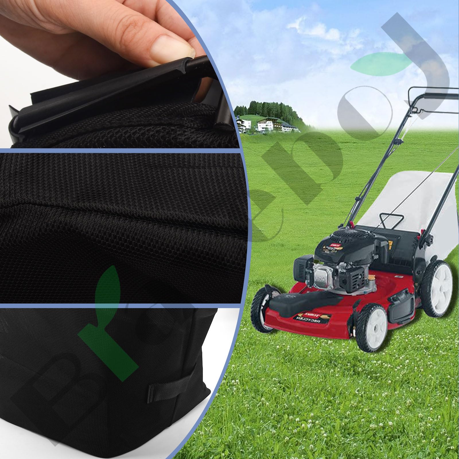 Braveboy 2 bolsas de recogida de césped 115-4664 y 1 marco 132-4483-03, compatible con cortacésped reciclador de 22 pulgadas, sustituye a 114-2639-03, 20339, 20361, 20361T