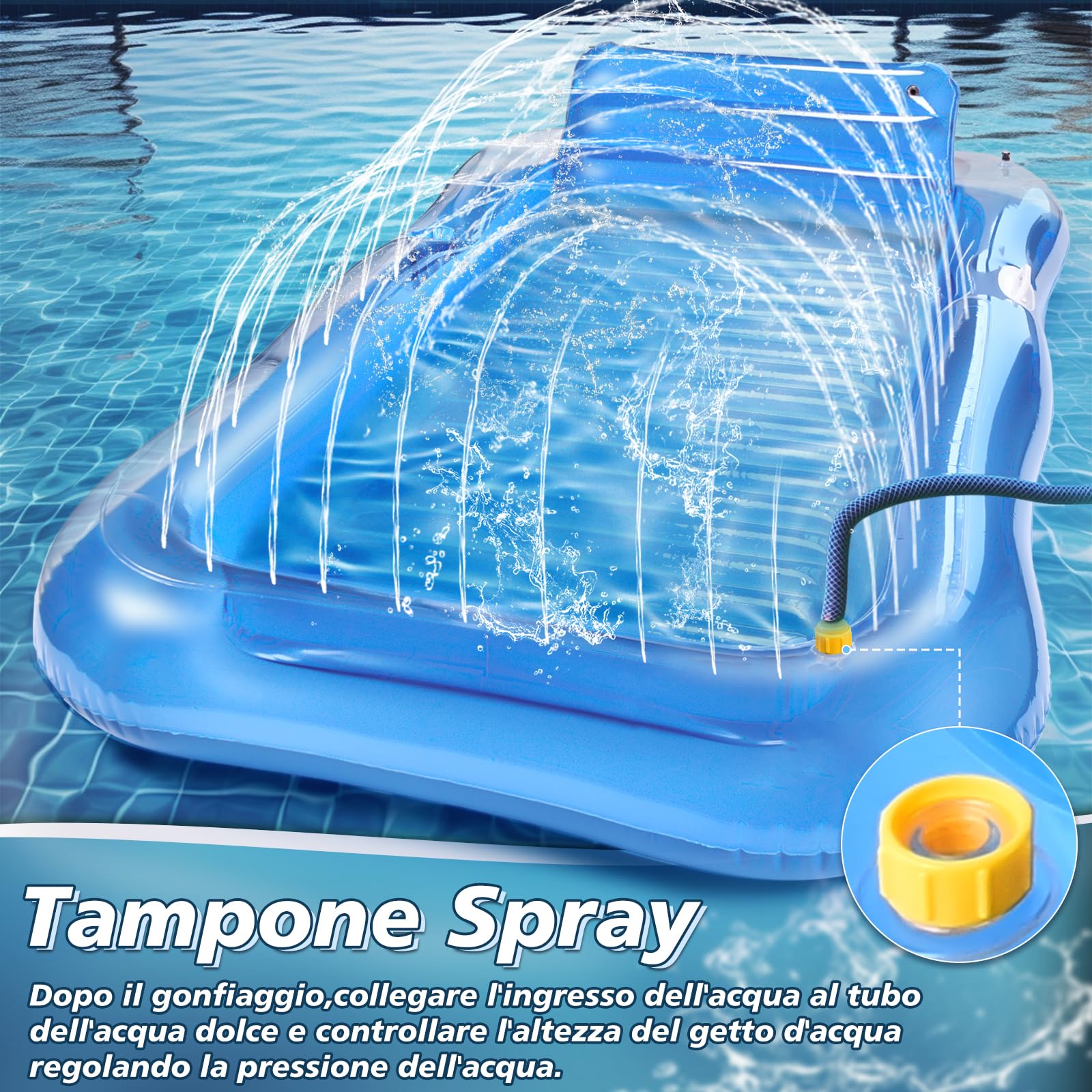 JONRRYIN Materassino Gonfiabile Mare Adulti, Amaca Galleggiante Relax, Tanning Pool Sdraio con Poggiatesta Integrato, Letto Acqua Comfort 200 × 124 cm per Spiaggia Lago Feste Estive Vacanze