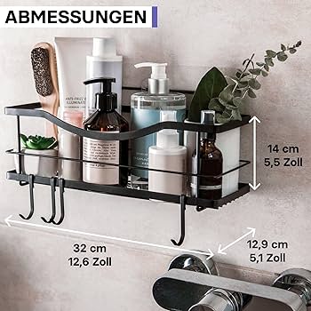 AIKER Duschablage Ohne Bohren,Hochwertiger Verdickter Edelstahl SUS304 Shower Shelf In Rostfrei