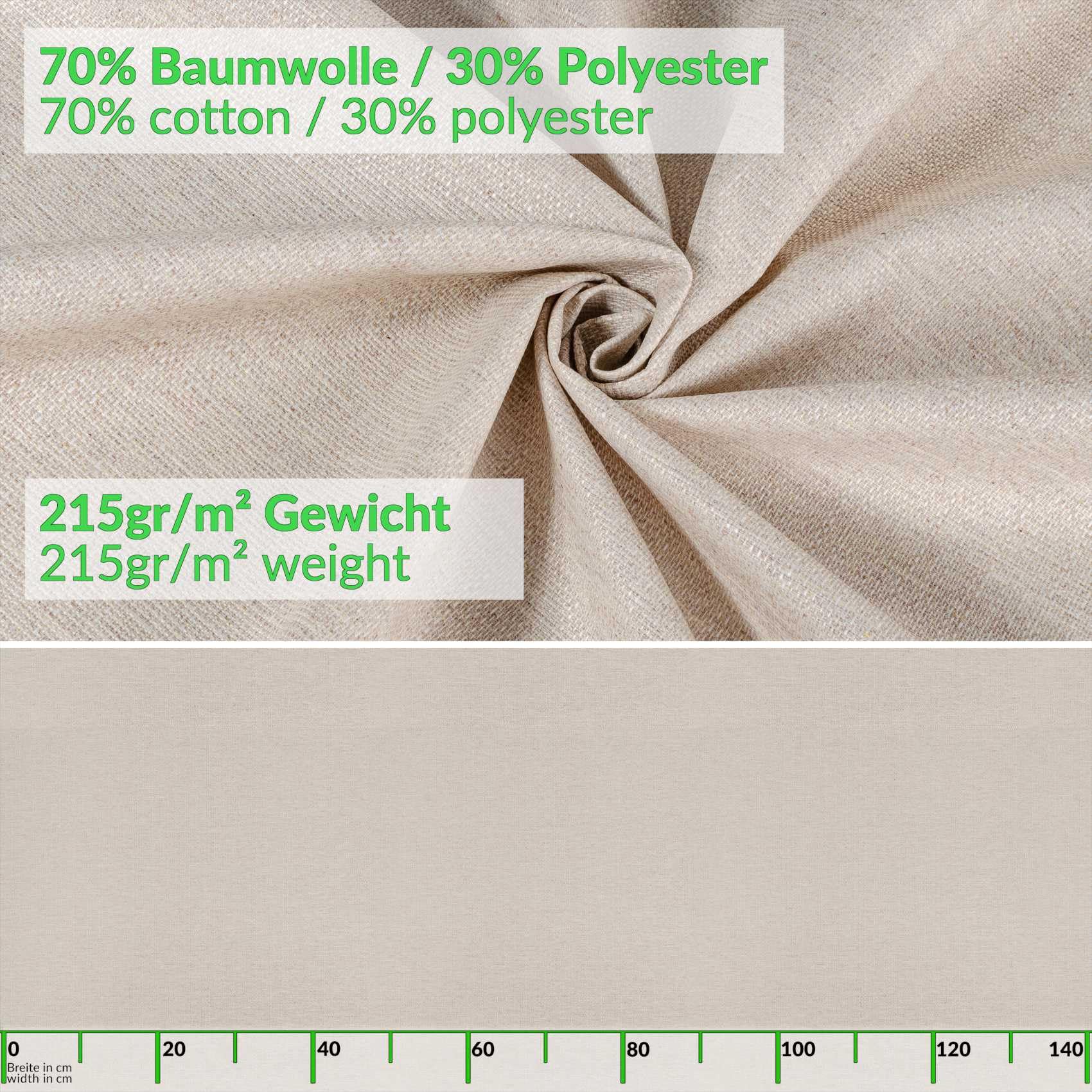 Stoff Tischdecke Textil Tischwäsche Tischtuch Baumwolle Polyester abwaschbar Uni Ornament Damast Jacquard Gewebe waschbar Beige Grau 500x140cm (5m) Schnittkante