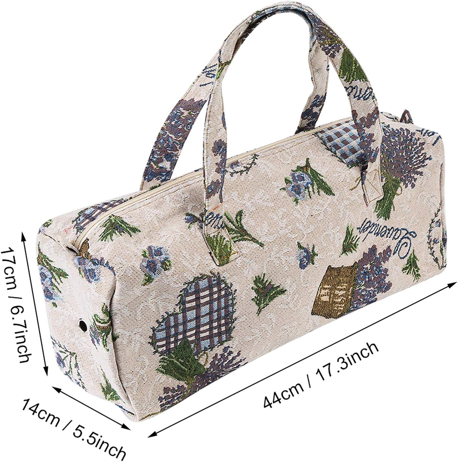 Waterproof Knitting Bag Yarn Organizer Durable Storage for Sewing Needles Craft Supplies Portable Travel Case with Floral Design - Image 4