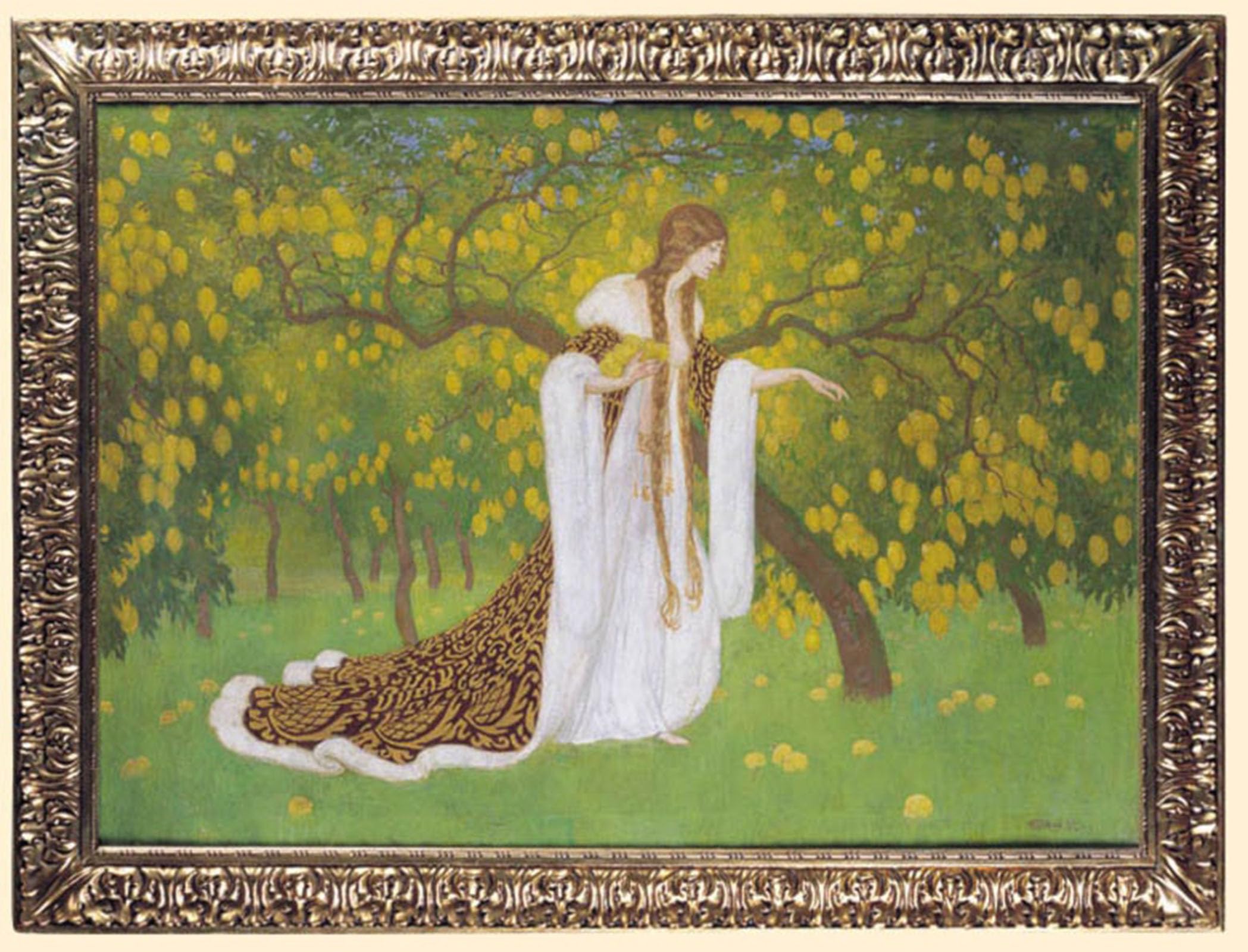 ARTXLXXBN Famous Prints Artwork Pictures Poster Painting Art in the Lemon Orchard by Edward Okun Artwork Landscape Pictures for Home Decor 60x90cm