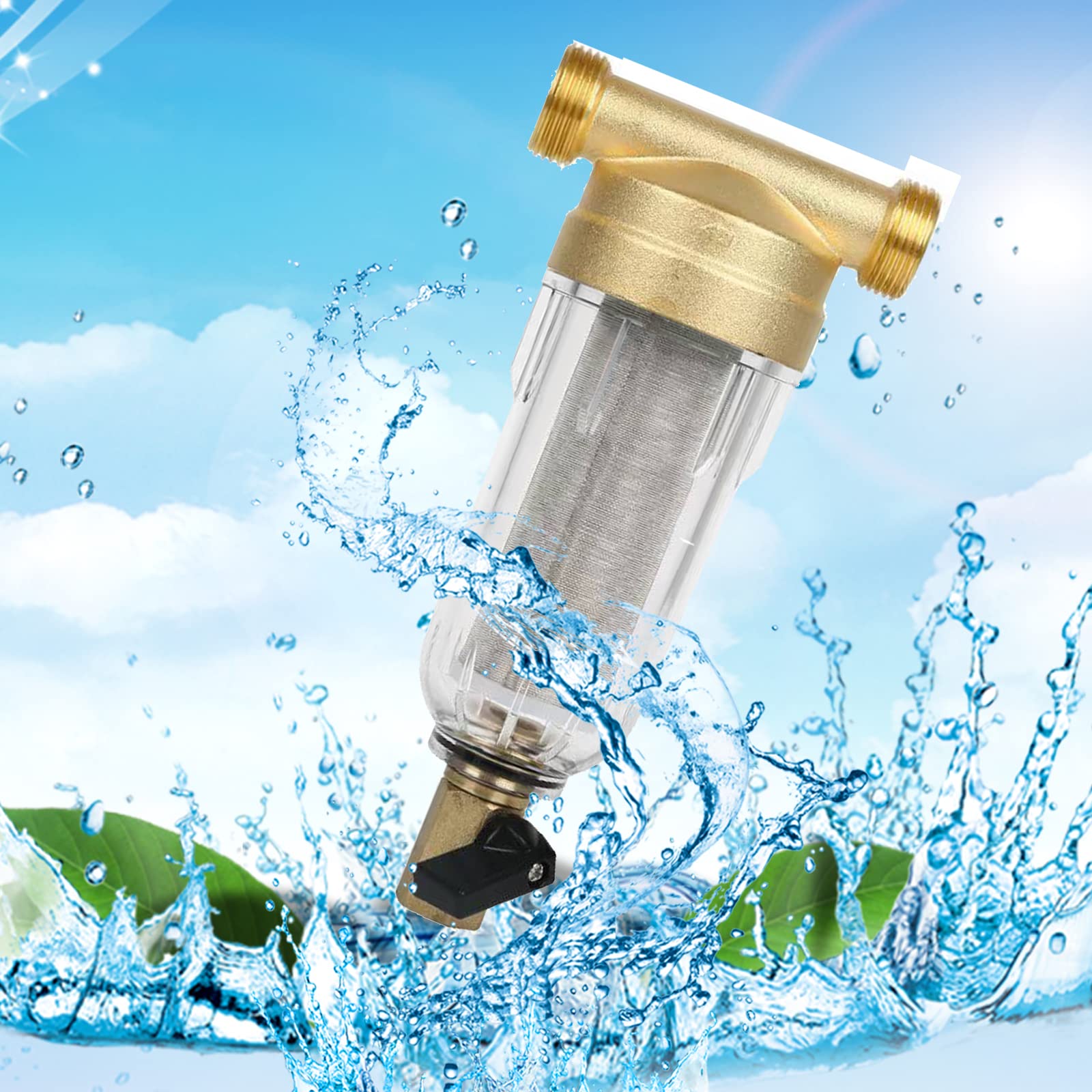 Filtro Fino Lavable, Prefiltro, Filtro de Agua del Grifo, Filtro de Sedimentos del Prefiltro, Filtro de Agua de Sedimentos Giratorio, para Filtro de Sedimentos de Manguera de Agua de Pozo