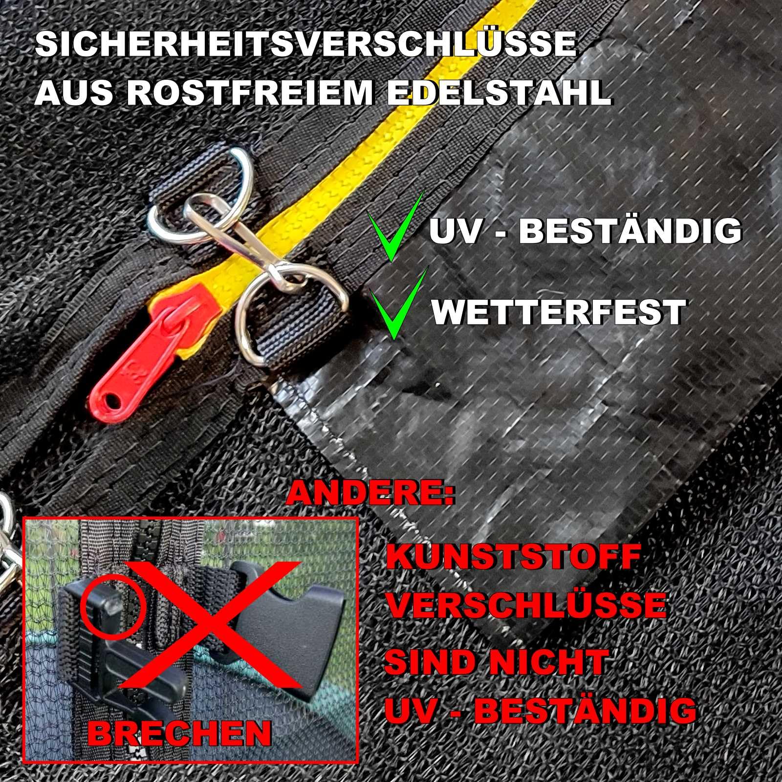 Trampolin Sicherheitsnetz Ø 183 185 244 250 275 277 300 305 335 337 366 370 396 400 427 430 457 460 487 490 (JS+EXD) Ersatzteile Netz Schutznetz Ersatznetz Gartentrampolin Outdoor