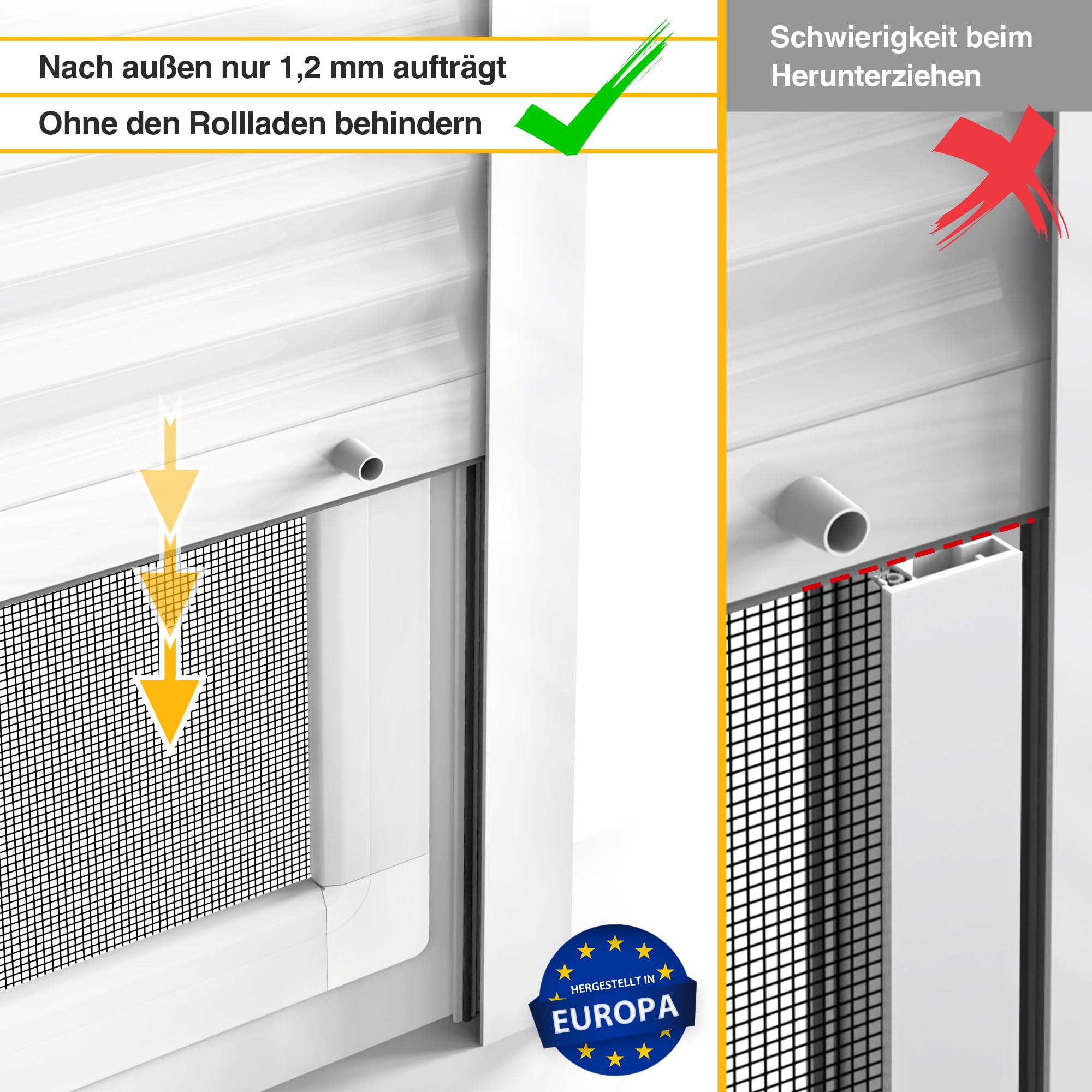 jarolift Zanzariera per Finestre SlimLine, Montabile Senza Fori, con Telaio in Alluminio, 110 x 150 cm, Antracite