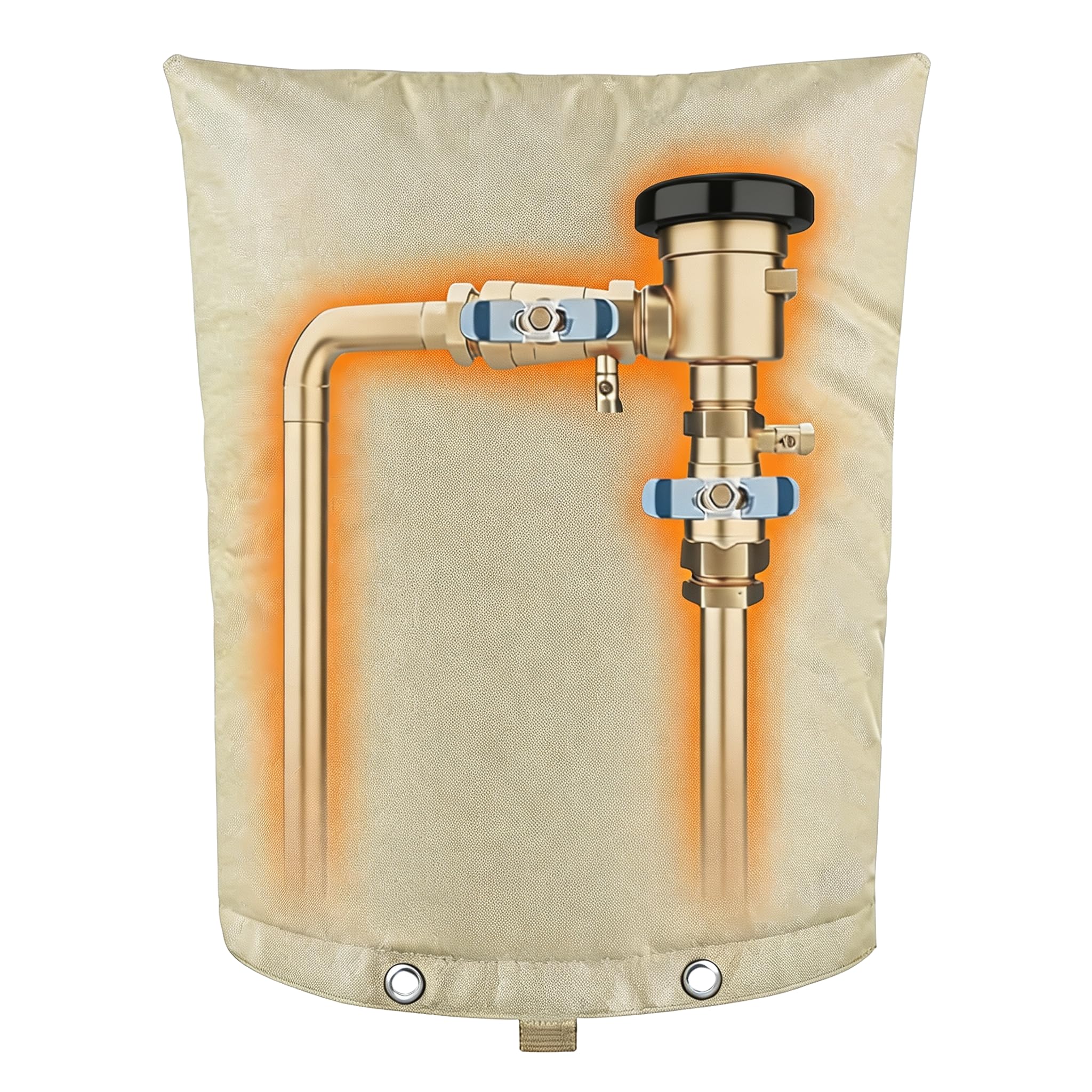 Actgan beige backflow preventer insulation cover with aluminum film lining
