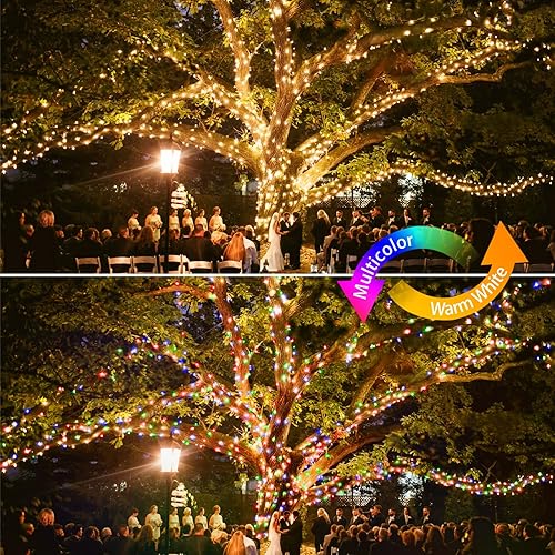 Miniatura 5 de XURISEN Luces de Navidad, 403 pies, 1000 luces LED que cambian de color al aire libre, impermeable, enchufable, iluminación de árbol con 11 modos de