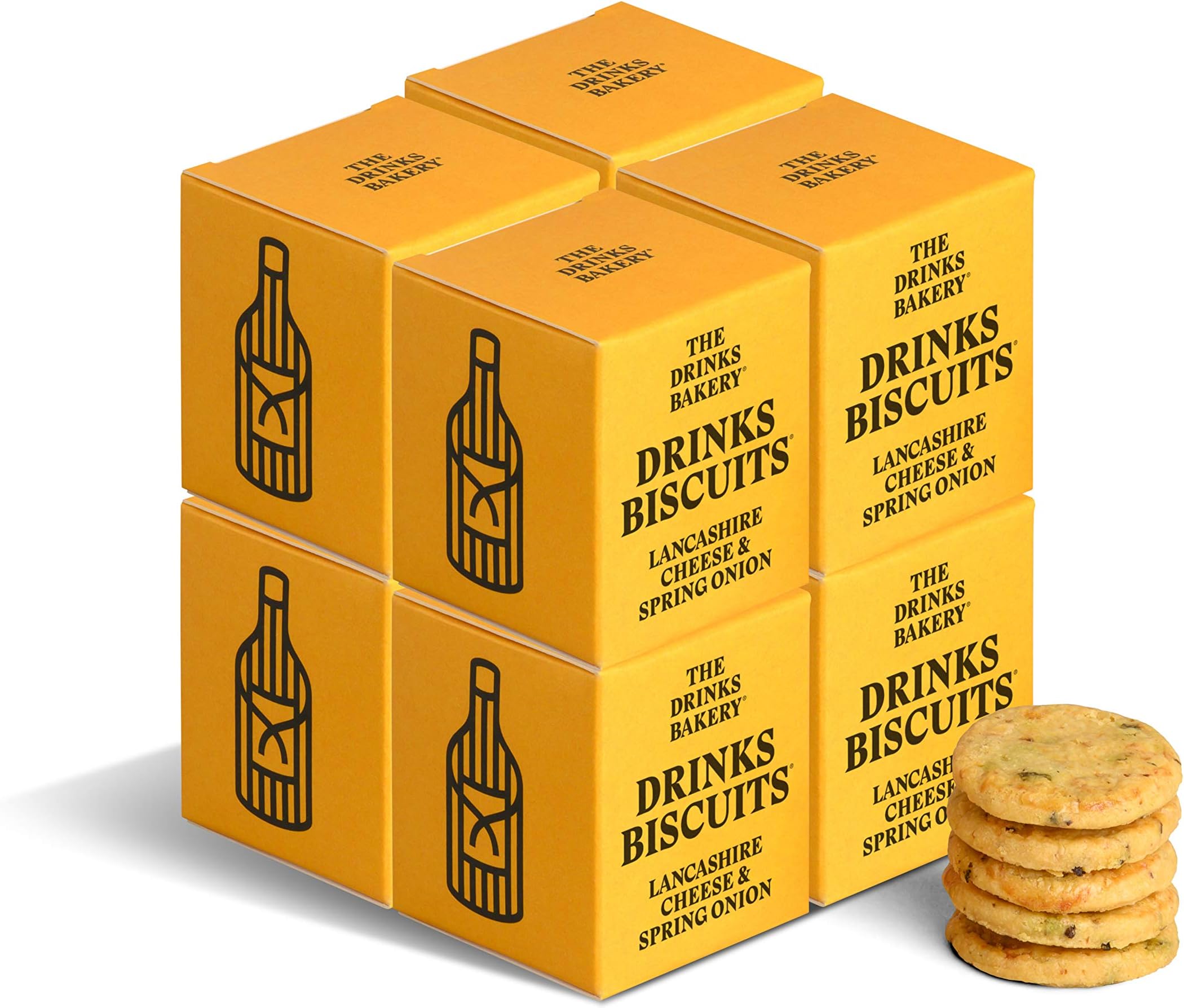 The Drinks Bakery Lancashire Cheese & Spring Onion 8 x 20g | Pairs with IPA, Bitter Beers, White Wine, Craft Stout & Pilsners, & Whisky| Award Winning Drinks Biscuits as Seen on Dragons’ Den |