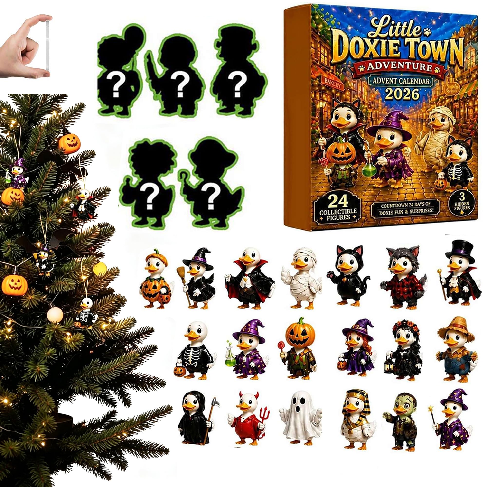 Halloween Advent Calendar 2026 with Horror Ducks Figures,2D