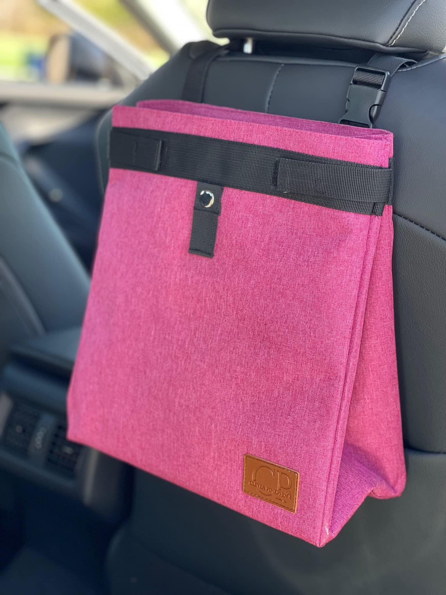 CP CLEVER PINKPHIN Car Trash Can Hanging for Headrest, Extra Large Waterproof Auto Garbage Bag Organizer, Collapsible Vehicle Waste Bin, Backseat and