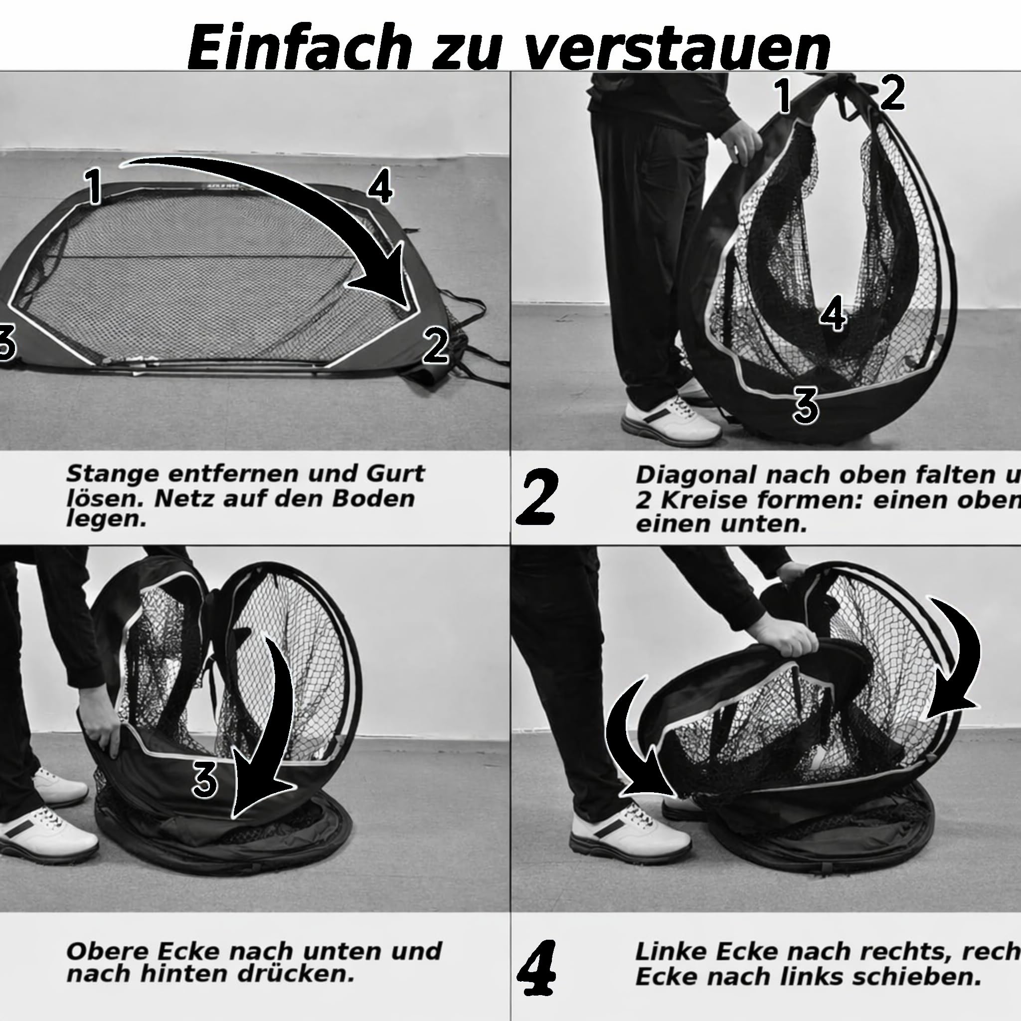 Golfnetz 210x120x210 cm: Golf Übungsnetz mit flexiblem Flachstahlrahmen, Glasfaserstäben und merzerisiertem Zieltuch