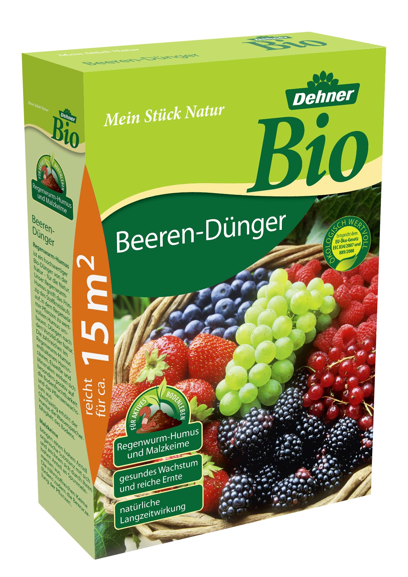 Dehner Bio Beeren-Dnger | Spezialdnger | organischer NPK-Dnger |  natrliche Langzeitwirkung | kologisch wertvoll | fr Beerenpflanzen | mit  Regenwurm-Humus und Malzkeime | fr ca. 15 qm | 1.5 kg : Amazon.de: Garten